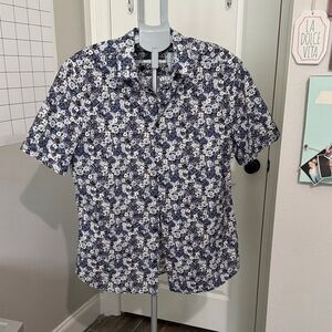 H&M Blue and White Floral Casual Shirt